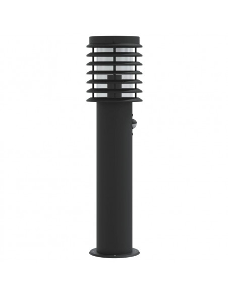 Lampade da Terra per Esterni Sensore 3 pz Nere 60 cm Acciaio