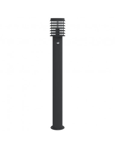 Lampade da Terra per Esterni Sensore Nere 3 pz 110 cm Acciaio