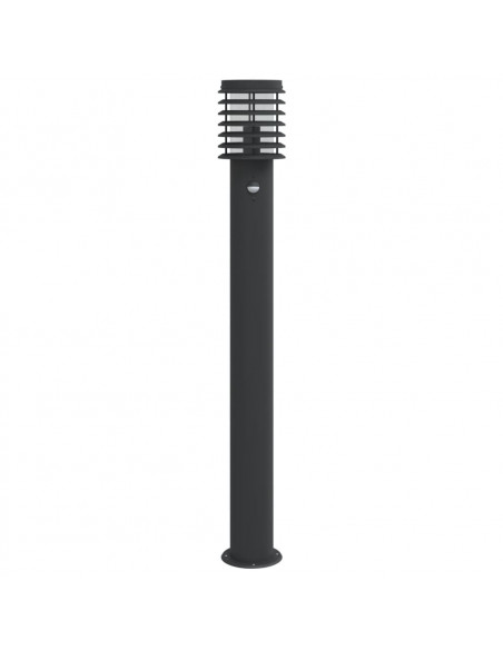 Lampade da Terra per Esterni Sensore Nere 3 pz 110 cm Acciaio