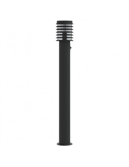 Lampade da Terra per Esterni Sensore Nere 3 pz 110 cm Acciaio