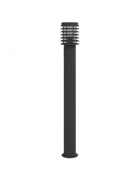 Lampade da Terra per Esterni con Presa 3 pz Nere 110 cm Acciaio