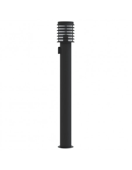 Lampade da Terra per Esterni con Presa 3 pz Nere 110 cm Acciaio