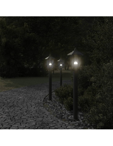 Lampada da Terra per Esterni Nera 80 cm in Acciaio Inox