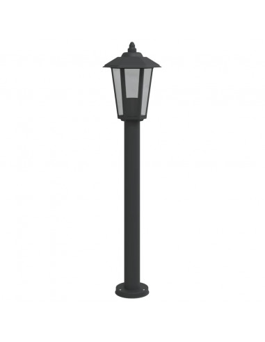 Lampada da Terra per Esterni Nera 80 cm in Acciaio Inox