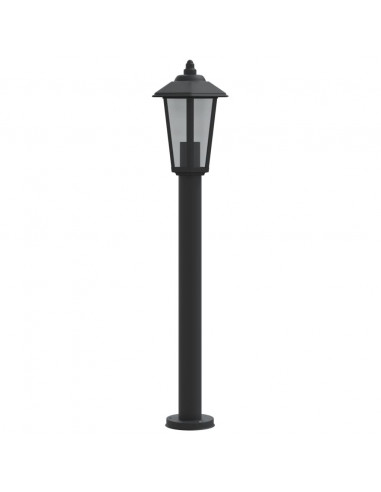 Lampada da Terra per Esterni Nera 80 cm in Acciaio Inox
