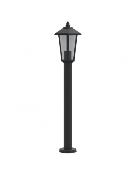 Lampada da Terra per Esterni Nera 80 cm in Acciaio Inox