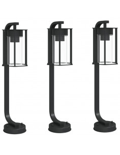 Lampade da Terra per Esterni 3 pz Nere 60 cm in Acciaio Inox 2