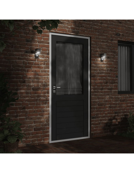 Applique con Sensore Nera in Alluminio Pressofuso