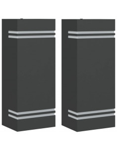 Applique da Esterno 2 pz Nere in Acciaio Inossidabile 2