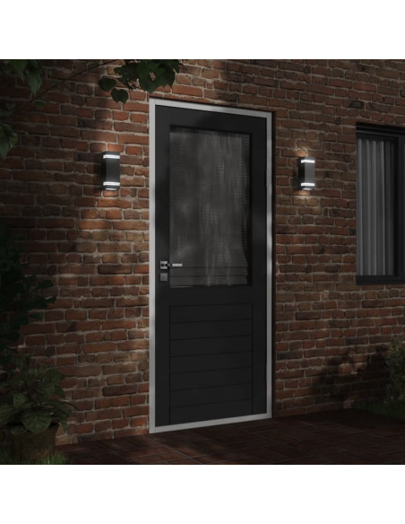 Applique da Esterno 2 pz Nere in Acciaio Inossidabile