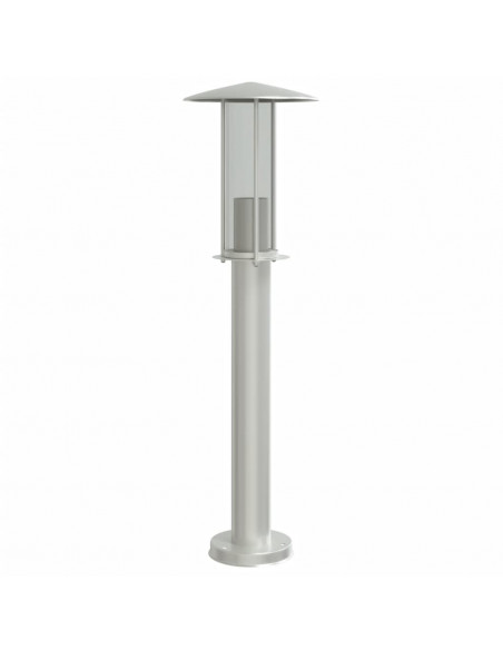 Lampade da Terra per Esterni 3 pz Argento 60 cm in Acciaio Inox