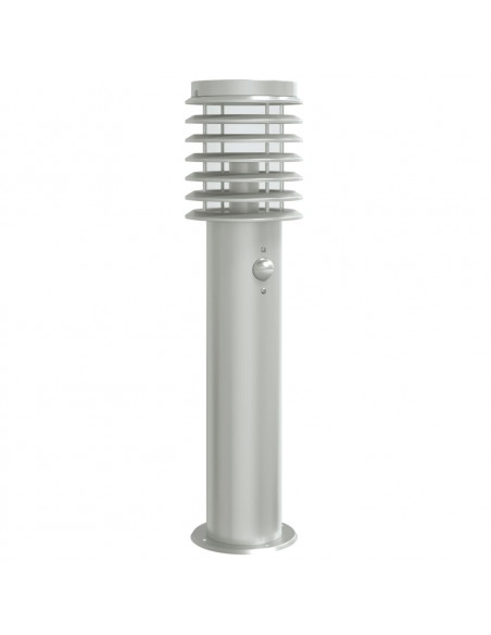 Lampada da Terra per Esterni Sensore Argento 60 cm in Acciaio