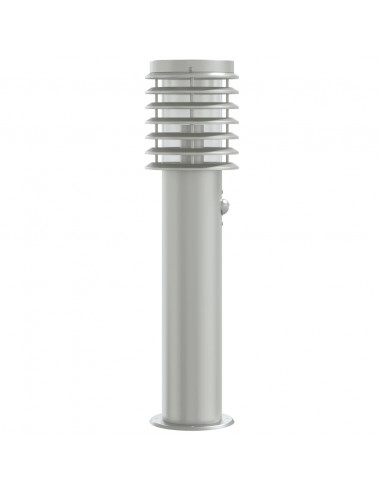 Lampada da Terra per Esterni Sensore Argento 60 cm in Acciaio