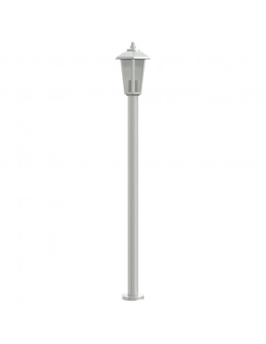 Lampade da Terra per Esterni 3 pz Argento 120cm in Acciaio Inox