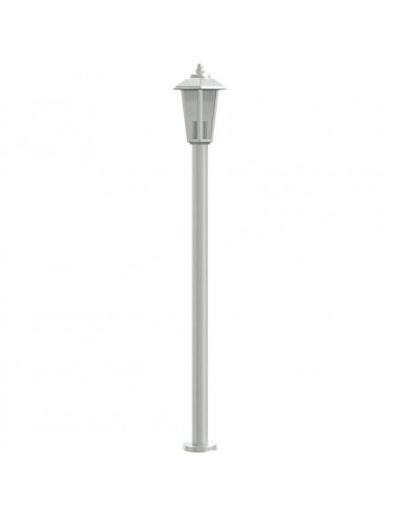 Lampade da Terra per Esterni 3 pz Argento 120cm in Acciaio Inox