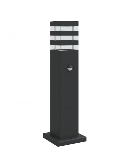 Lampada da Terra per Esterni con Sensore Nera 50cm in Alluminio