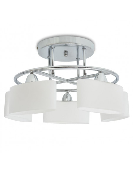 Lampada Soffitto Paralumi Elissoidi Vetro 5 Lampadine E14 200 W