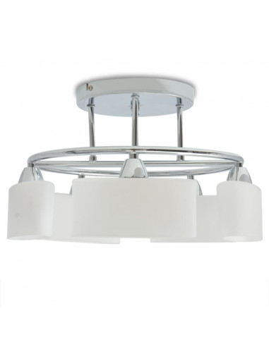 Lampada Soffitto Paralumi Elissoidi Vetro 5 Lampadine E14 200 W