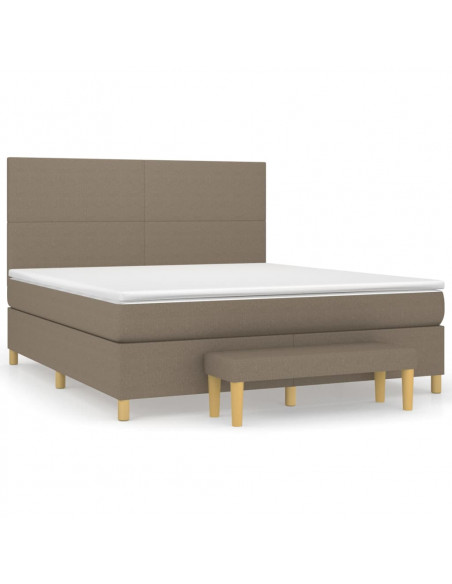 Giroletto a Molle con Materasso Tortora 160x200 cm in Tessuto