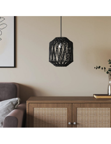 Paralume Nero Ø23x28 cm Ferro e Carta