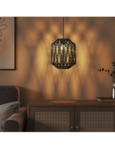 Paralume Nero Ø23x28 cm Ferro e Carta