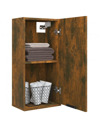 Mobile da Bagno a Parete Rovere Fumo 32x20x67 cm