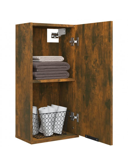 Mobile da Bagno a Parete Rovere Fumo 32x20x67 cm