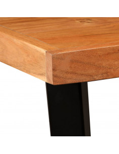 Set da Bar 3 pz in Legno Massello di Acacia e Vera Pelle 2