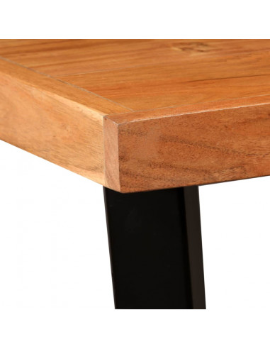 Set da Bar 3 pz in Legno Massello di Acacia e Vera Pelle