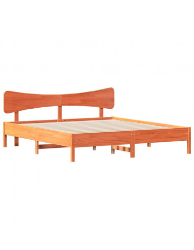 Giroletto senza Materasso Marrone Cera 180x200 cm Legno di Pino