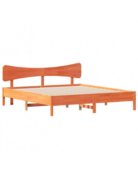 Giroletto senza Materasso Marrone Cera 180x200 cm Legno di Pino