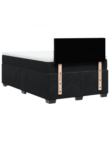 Giroletto a Molle con Materasso Nero 120x200 cm in Velluto