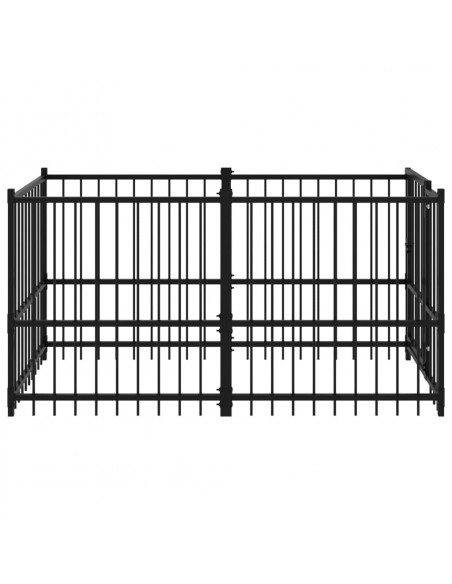 Gabbia per Cani Nera 193,5x97x100 cm in Acciaio