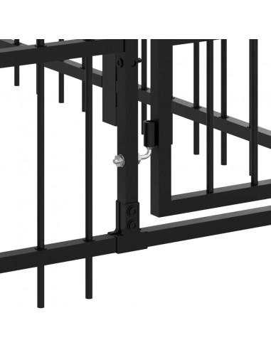 Gabbia per Cani Nera 193,5x97x100 cm in Acciaio