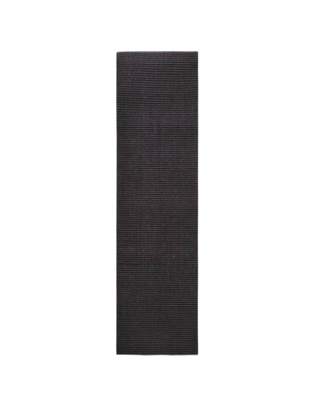 Tappeto in Sisal per Tiragraffi Nero 80x300 cm