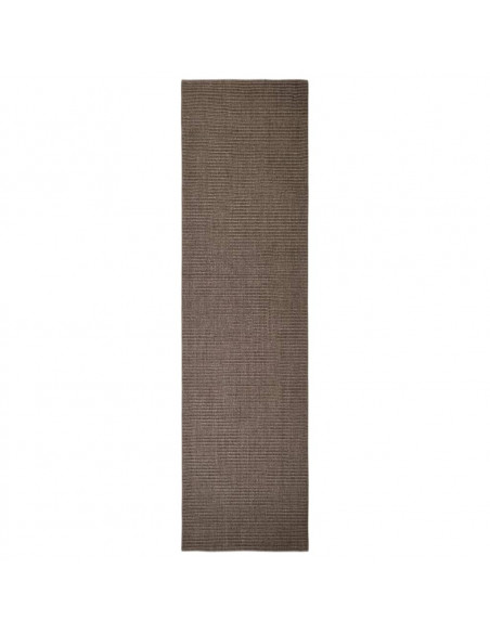 Tappeto in Sisal per Tiragraffi Marrone 80x300 cm