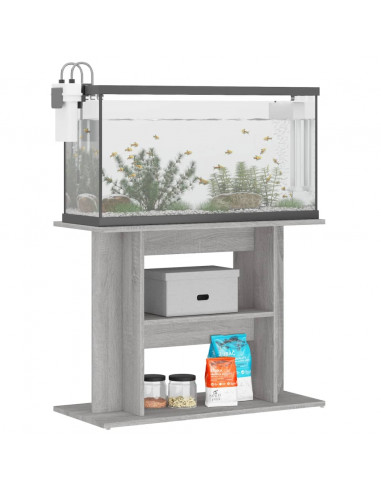 Supporto Acquario 80x35x60 cm Legno Multistrato Grigio Cemento