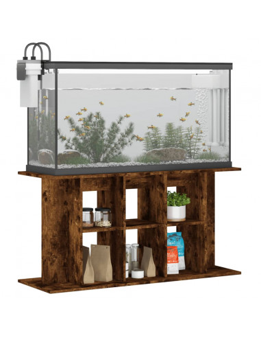 Supporto Acquario 120x40x60 cm in Legno Multistrato Rovere Fumo