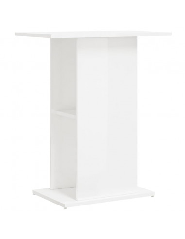 Supporto per Acquario 60,5x36x72,5 cm Multistrato Bianco Lucido