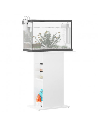 Supporto per Acquario 60,5x36x72,5 cm Multistrato Bianco Lucido