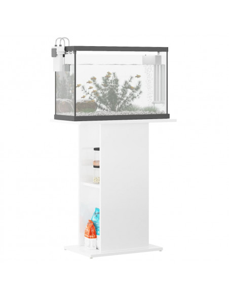 Supporto per Acquario 60,5x36x72,5 cm Multistrato Bianco Lucido
