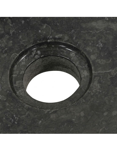 Armadietto da Bagno in Legno di Teak con Lavabo in Marmo Nero
