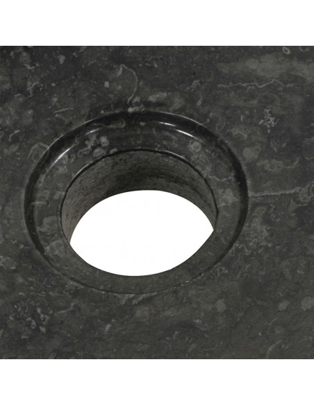 Armadietto da Bagno in Legno di Teak con Lavabo in Marmo Nero