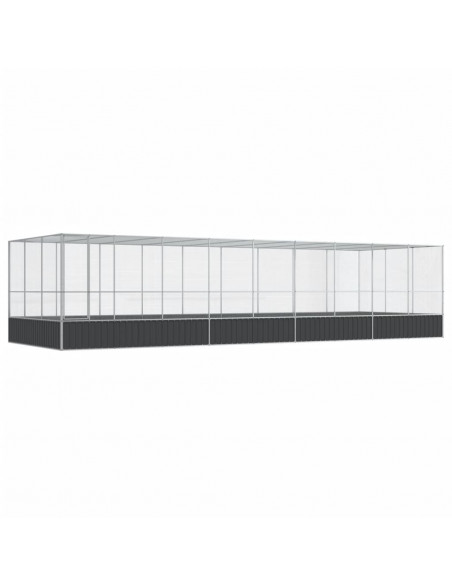 Voliera con Estensione Argento 932x307x212 cm in Acciaio
