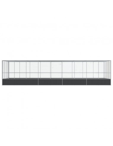 Voliera con Estensione Argento 932x307x212 cm in Acciaio