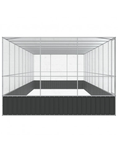 Voliera con Estensione Argento 932x307x212 cm in Acciaio