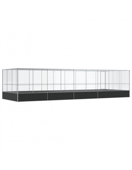 Voliera con Estensione Argento 932x307x212 cm in Acciaio