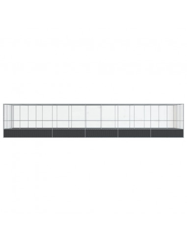 Voliera con Estensione Argento 1139x307x212 cm in Acciaio