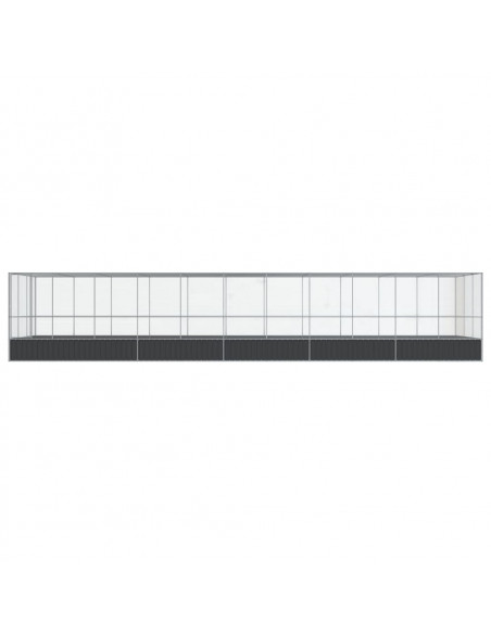 Voliera con Estensione Argento 1139x307x212 cm in Acciaio