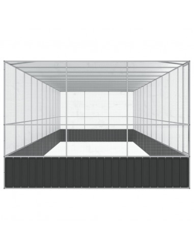 Voliera con Estensione Argento 1139x307x212 cm in Acciaio